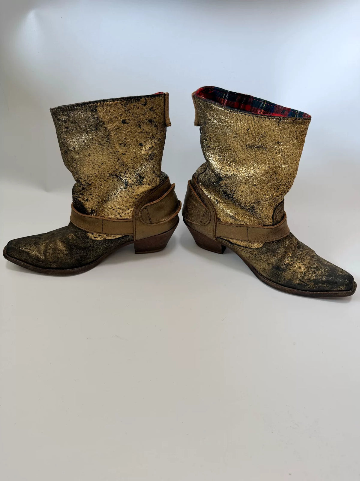 unya Watanabe gold leather boots