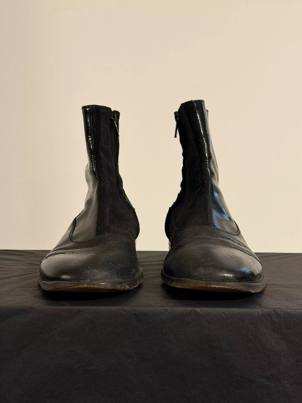 Maison Martin Margiela 2000s Gradient Patent-to-Suede Leather Boots