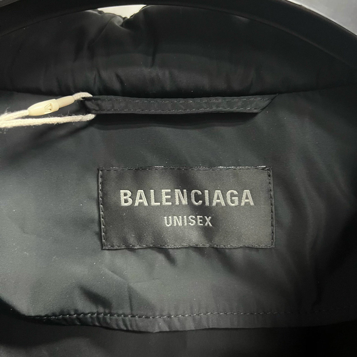 Balenciaga Black Logo Print Crew Neck Buttoned Jacket