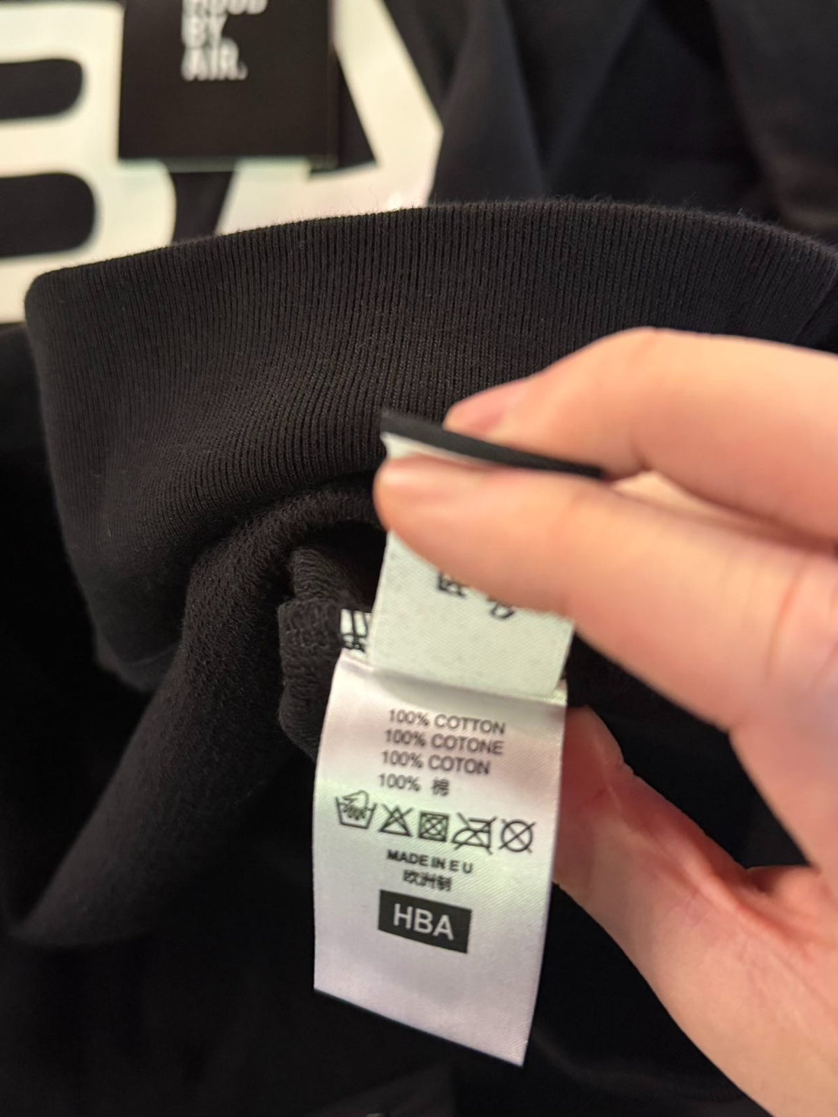 HBA Hood By Air FW15 Black REHAB Crewneck Cotton Sweatshirt