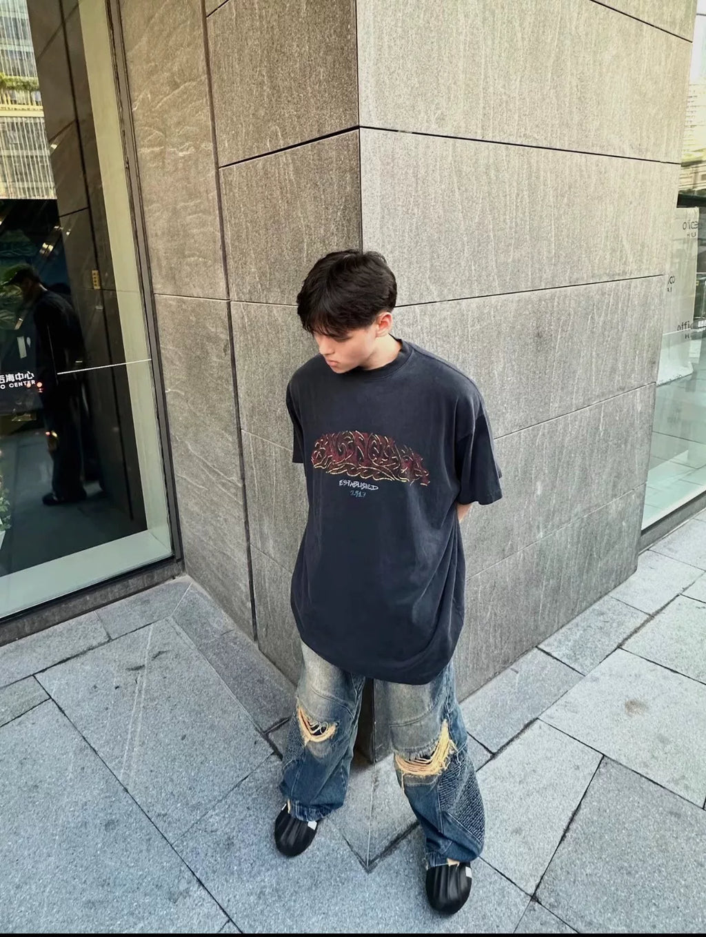 Balenciaga Disaster Limited Edition Flame Print Short-Sleeve T-Shirt