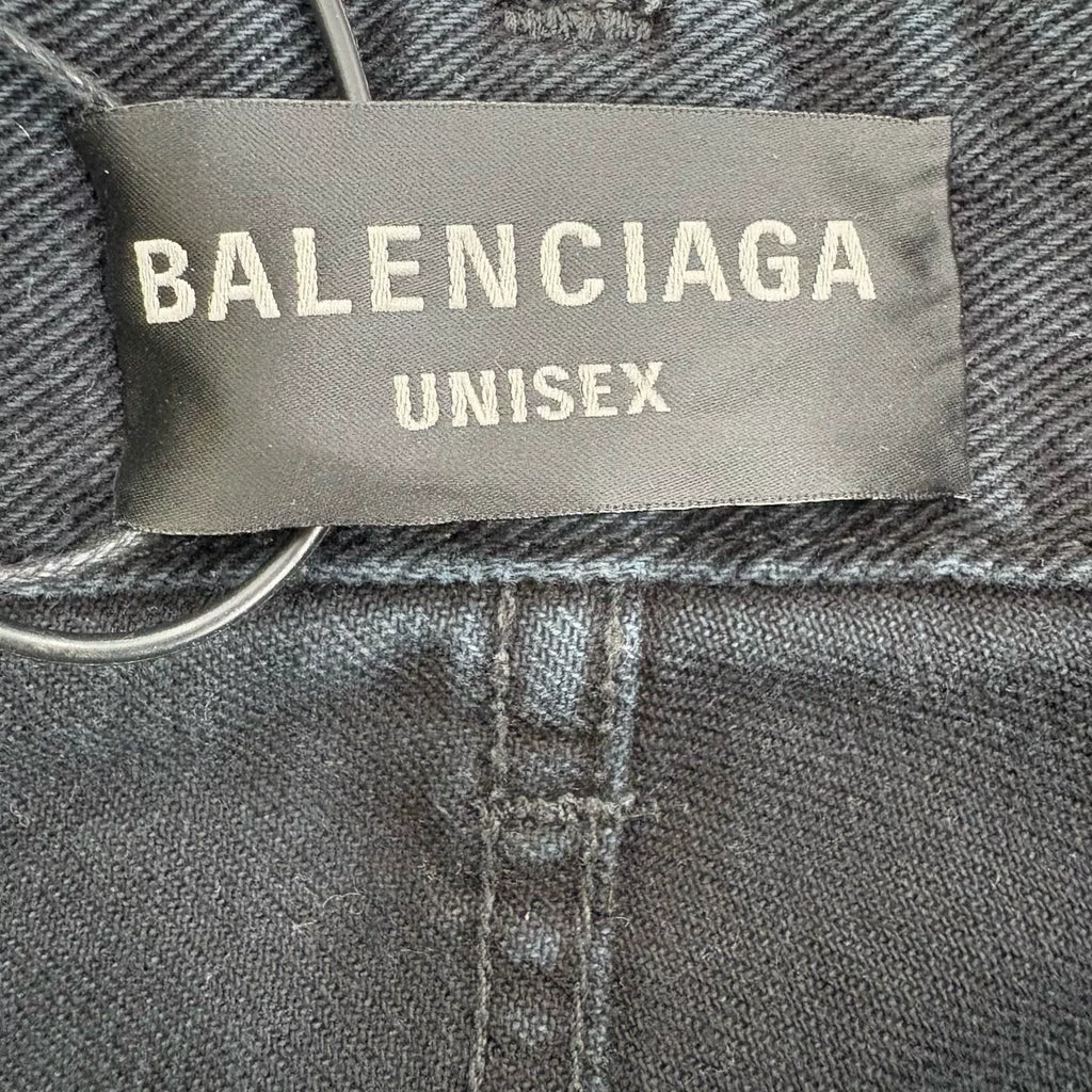 Balenciaga Washed Distressed Patched Denim Pants
