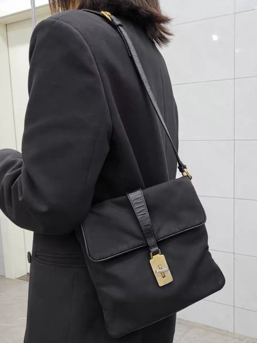 Prada Sports Label Crossbody Gold Bag