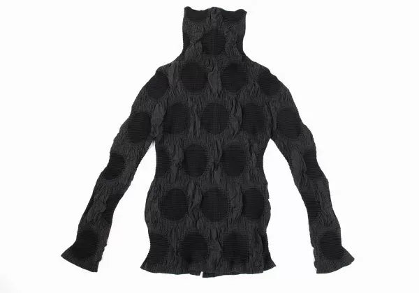 Issey Miyake Vintage Black Polka Dot Pleated Top