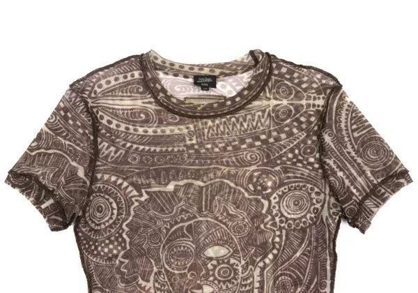Jean Paul Gaultier Vintage Brown Floral Mesh Top