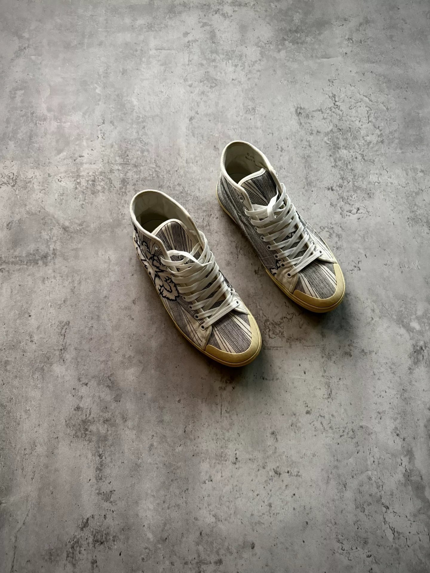 Saint Laurent Paris 16SS Court Classic Comic Explosion Print Canvas Sneakers by Hedi Slimane