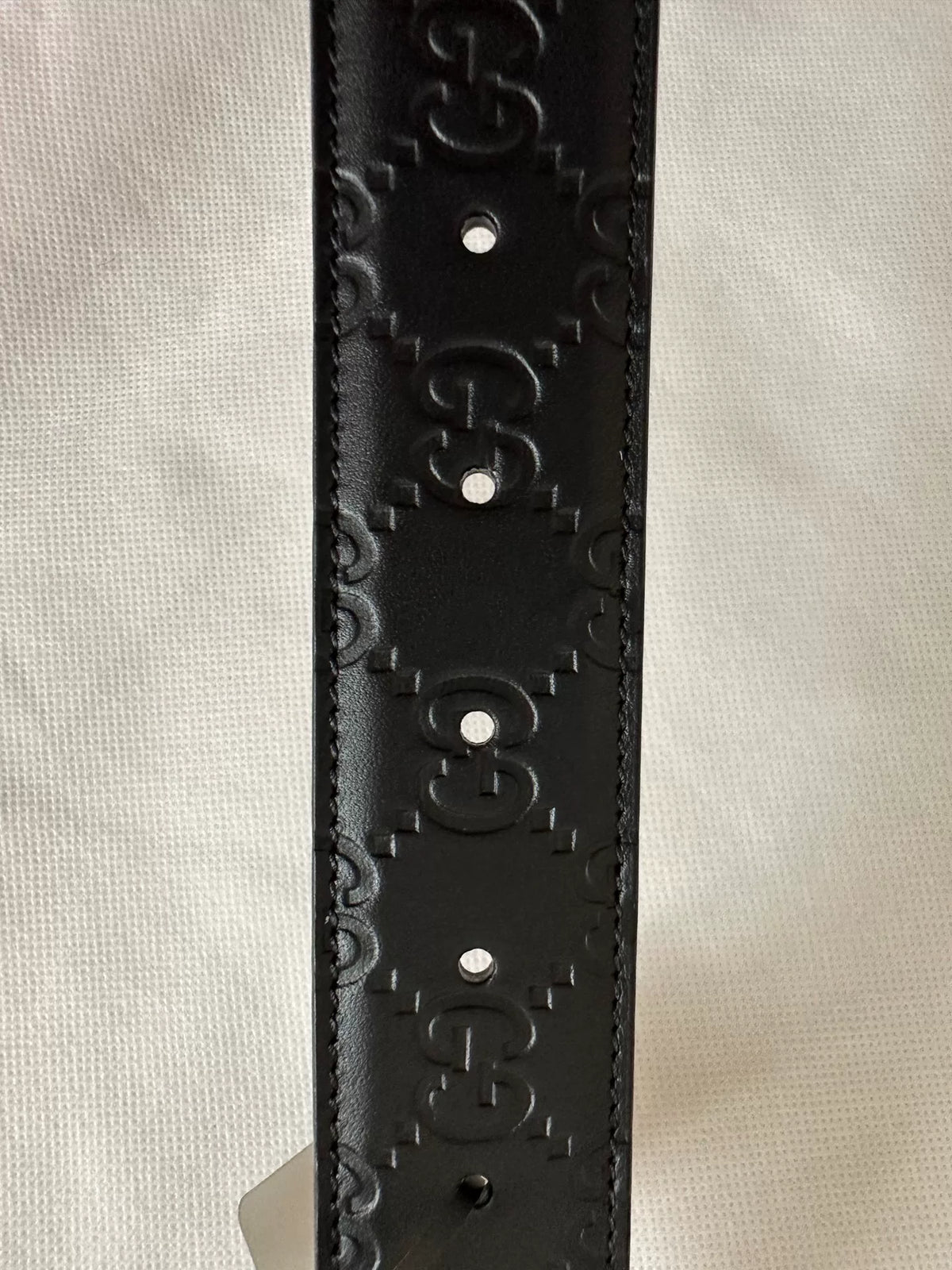 Gucci Black GG Embossed Belt