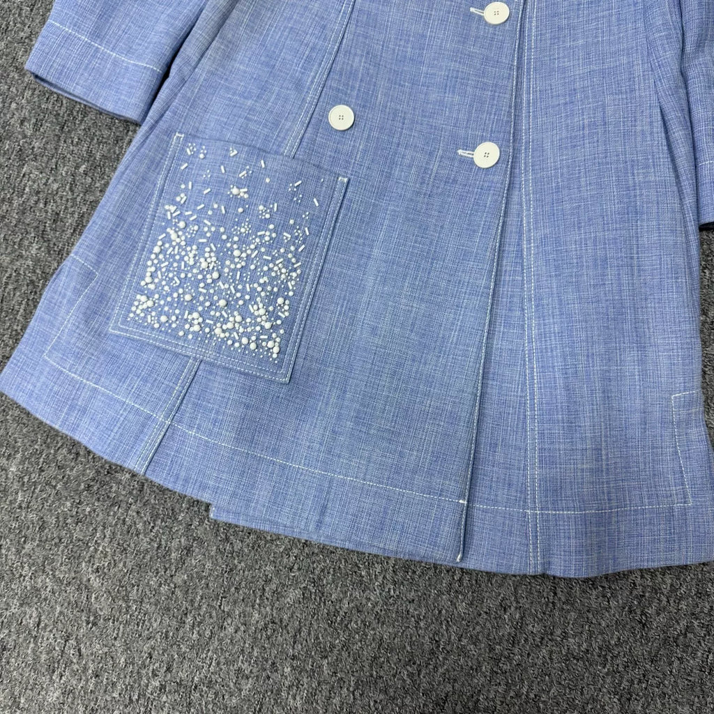 Dior Jacket Runway Pocket Double-Breasted Denim Coat
