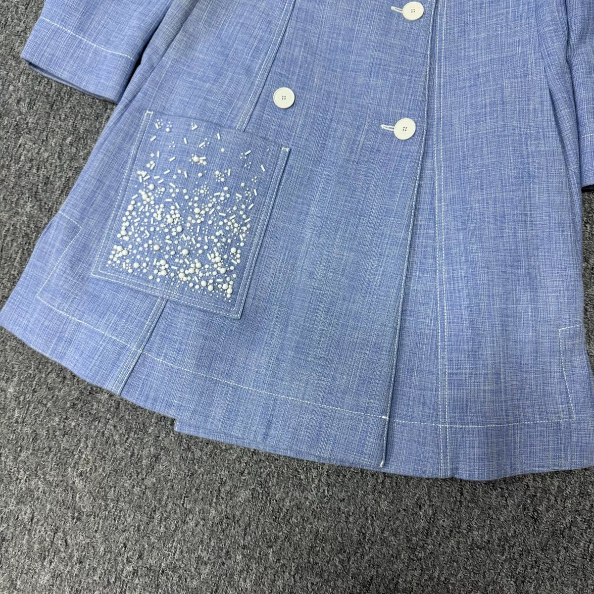 Dior Jacket Runway Pocket Double-Breasted Denim Coat