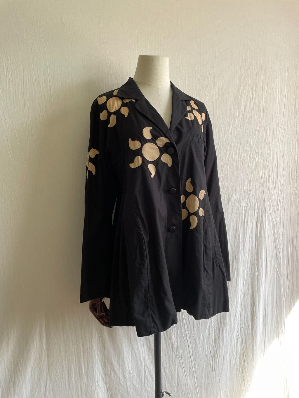 Issey Miyake 1990s Night Flame Black Top