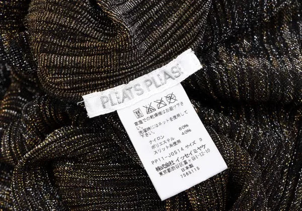 Issey Miyake Vintage Gold Shiny Pleated Top