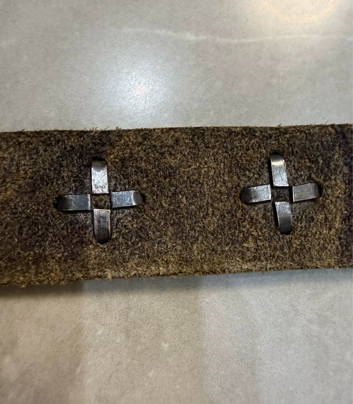 M.A+ SS06 Black Cross Leather Belt