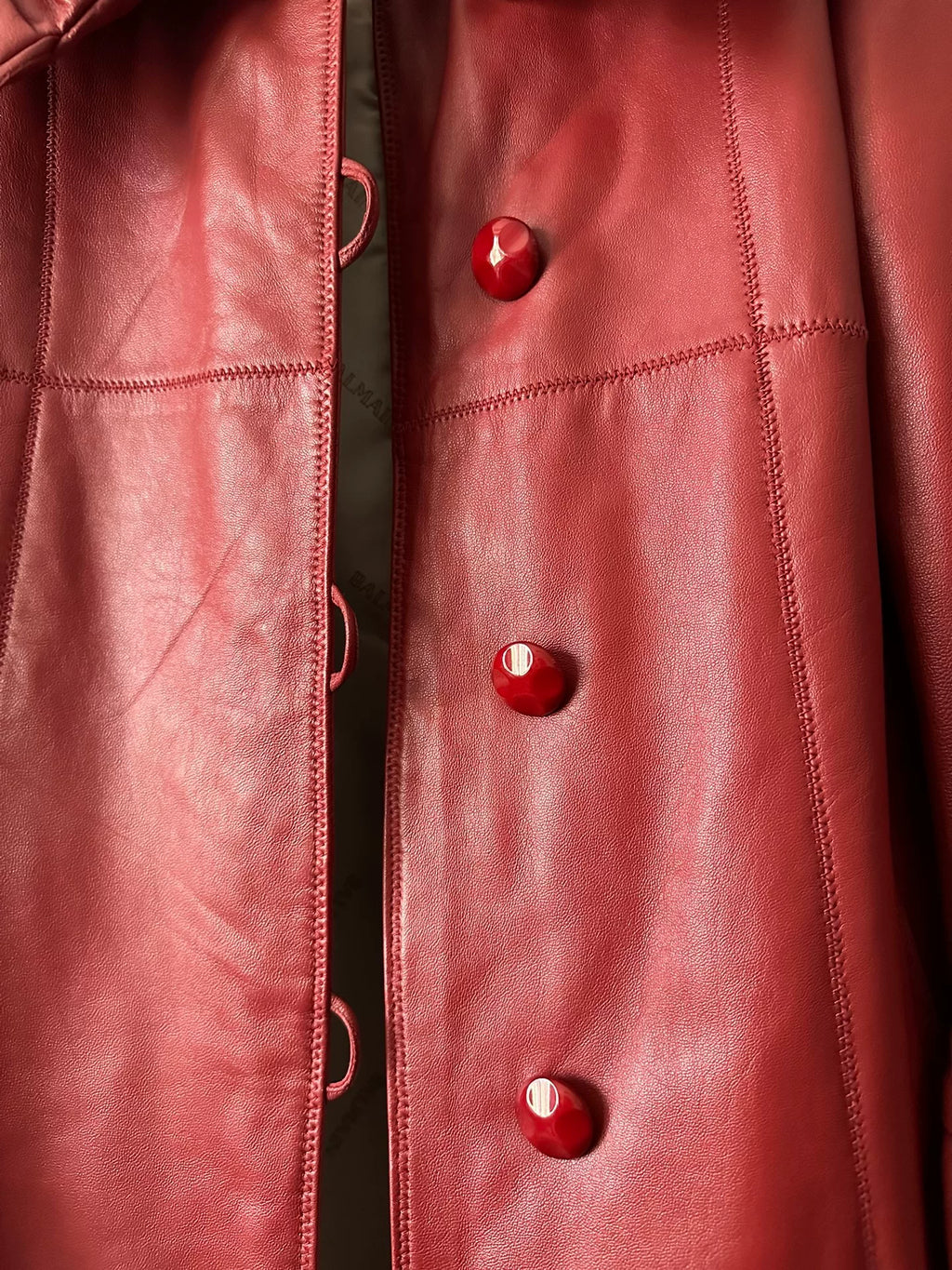 Balmain vintage-style lambskin mid-length coat