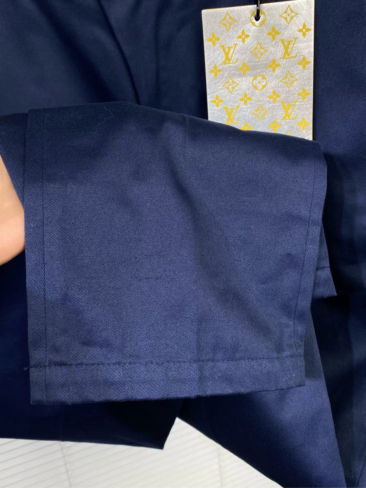 Louis Vuitton Dark Blue Straight-Leg Twill Casual Pants