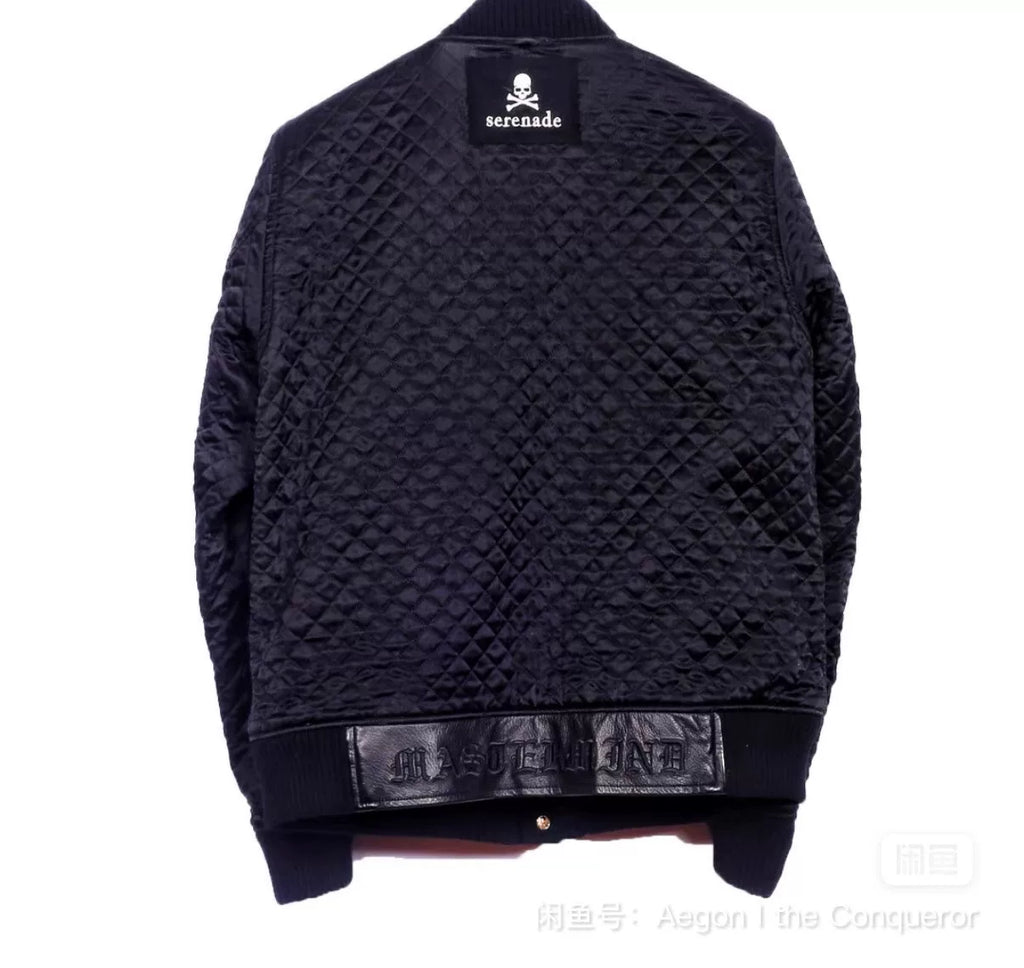 Mastermind Japan Varsity Mainline Reversible Cashmere White Skull Jacket