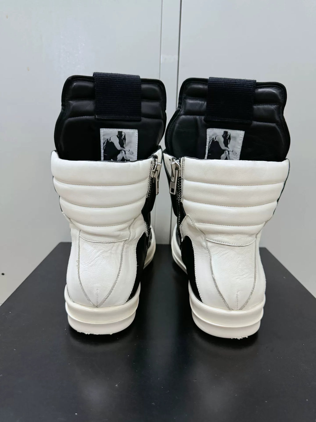 Rick Owens Black and White Inverted-Triangle Sneakers