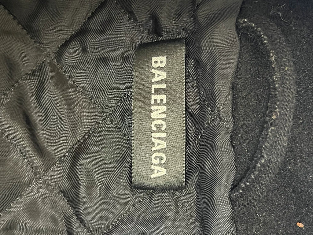 Balenciaga Men's Black Logo Zip-Up Jacket