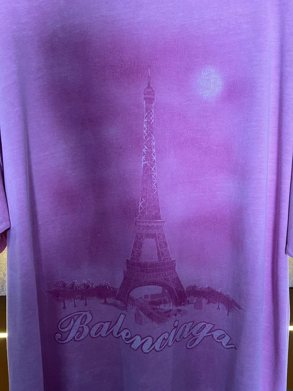Balenciaga Pink Eiffel Tower Short Sleeve Top