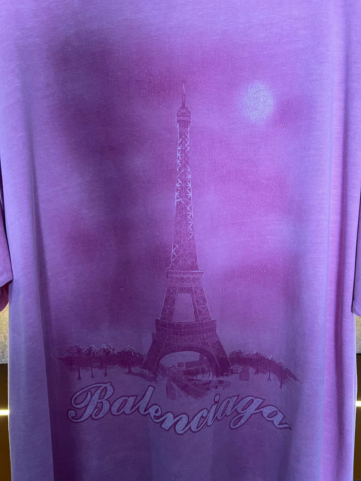 Balenciaga Pink Eiffel Tower Short Sleeve Top