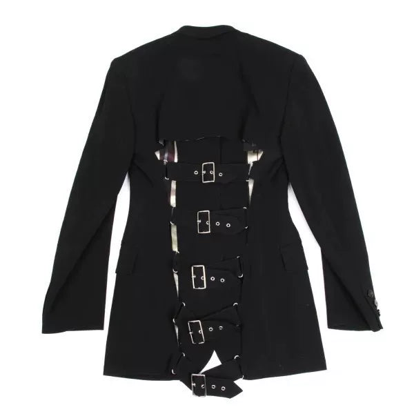 Jean Paul Gaultier Back Cut-Out Tie Wool Jacket