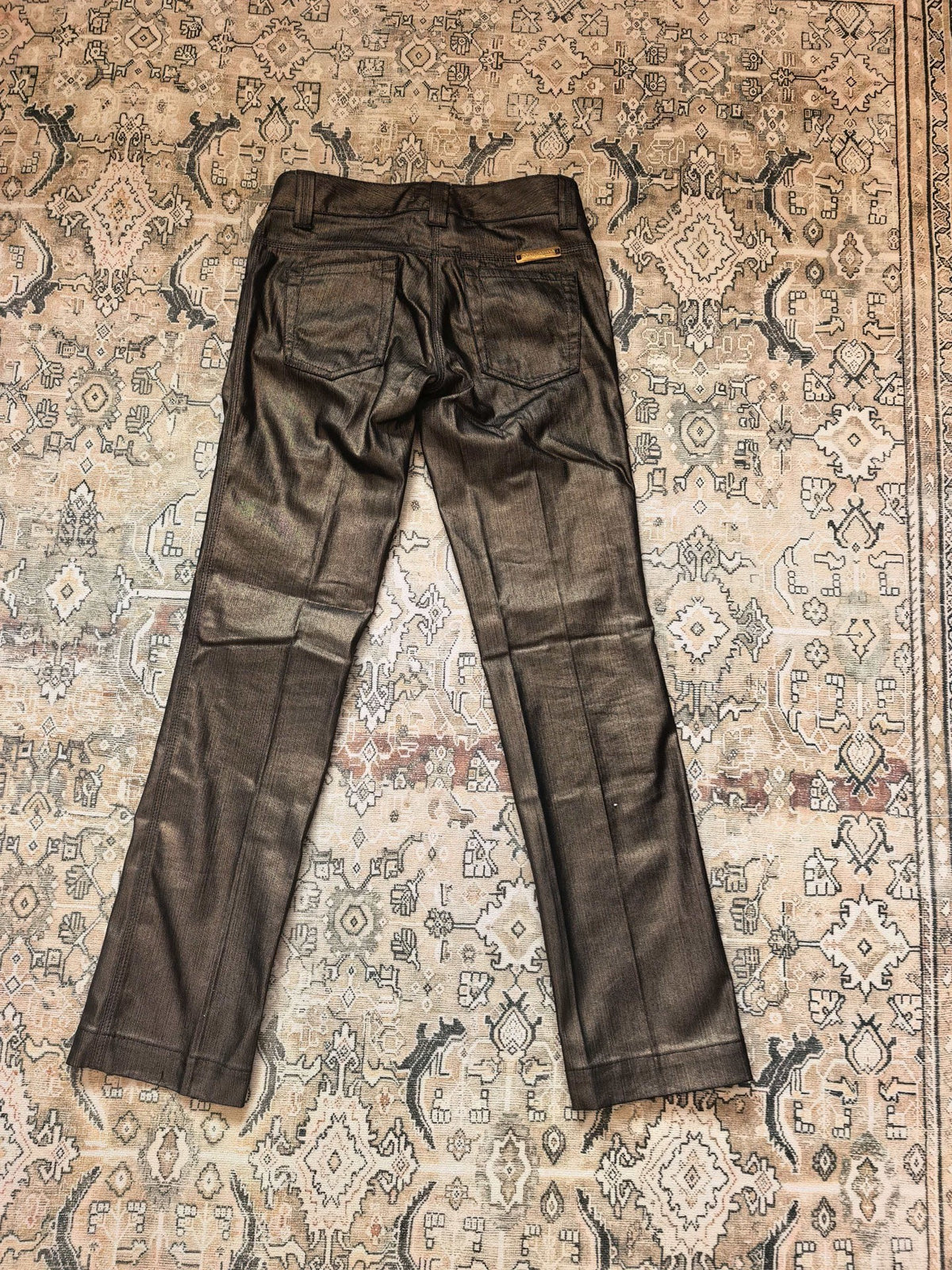 Dolce&Gabbana waxed-finish dress pants