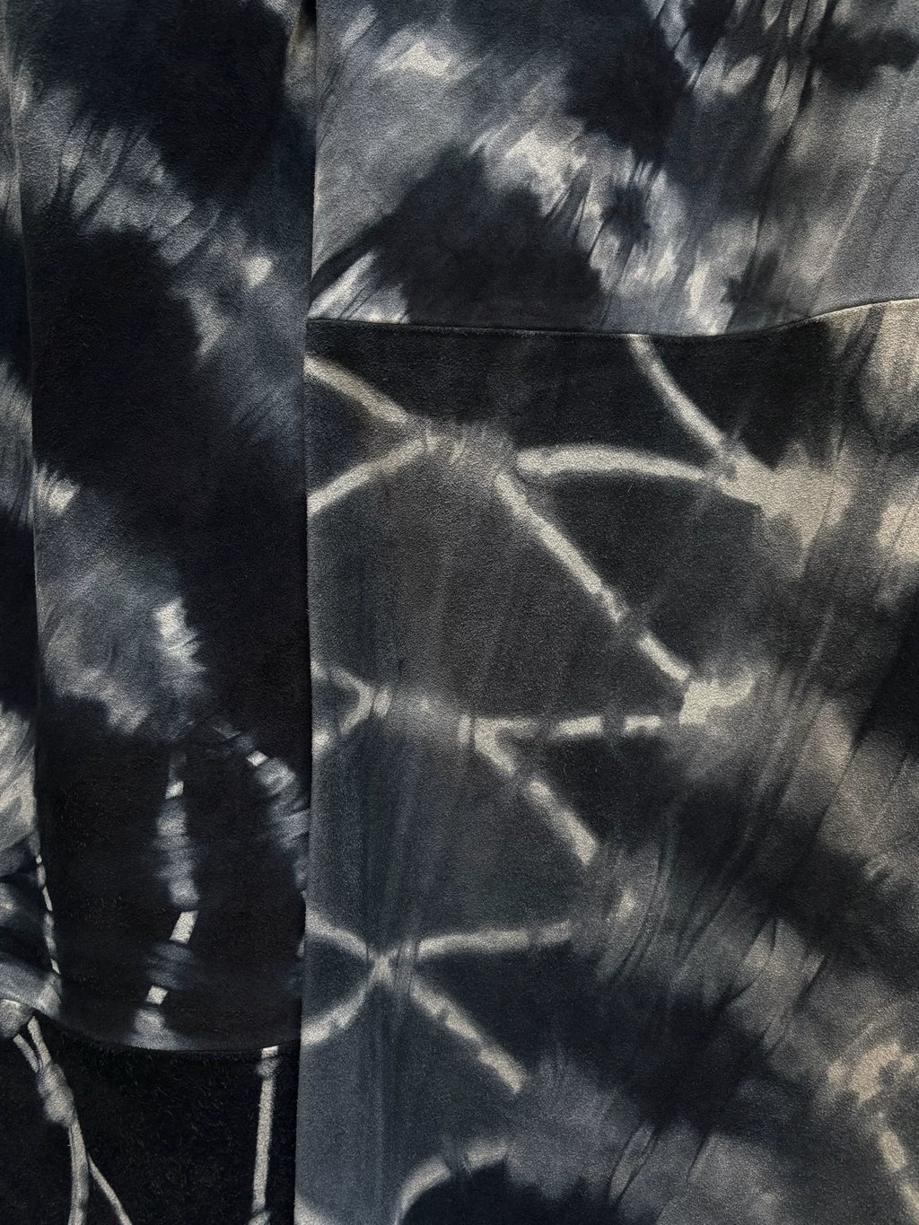 Ann Demeulemeester SS01 Runway Suede Tie-Dye Floor-Length Wide-Leg Pants
