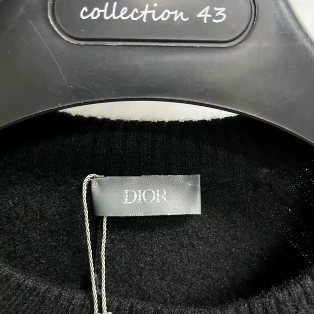 Dior Black Letter Crew Neck Cashmere Sweater
