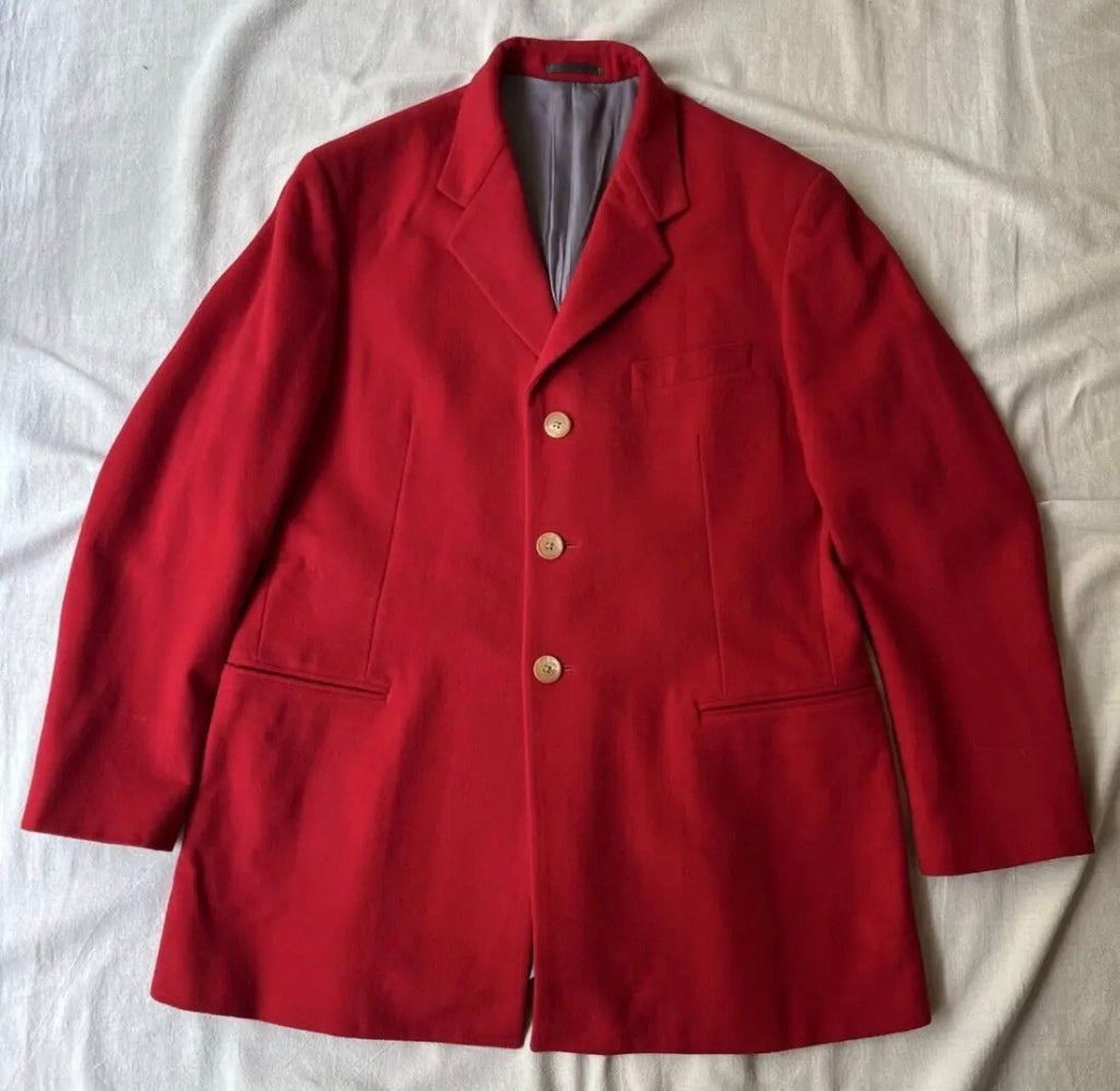 Yohji Yamamoto 1990s Red Wool Suit Jacket