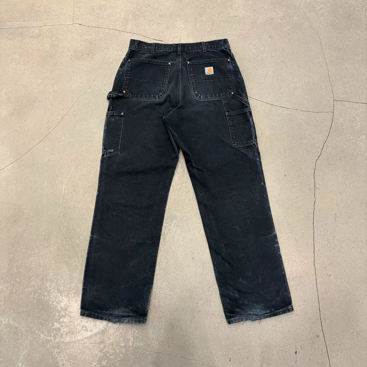 Carhartt B01 BLK Distressed Double-Knee Work Pants