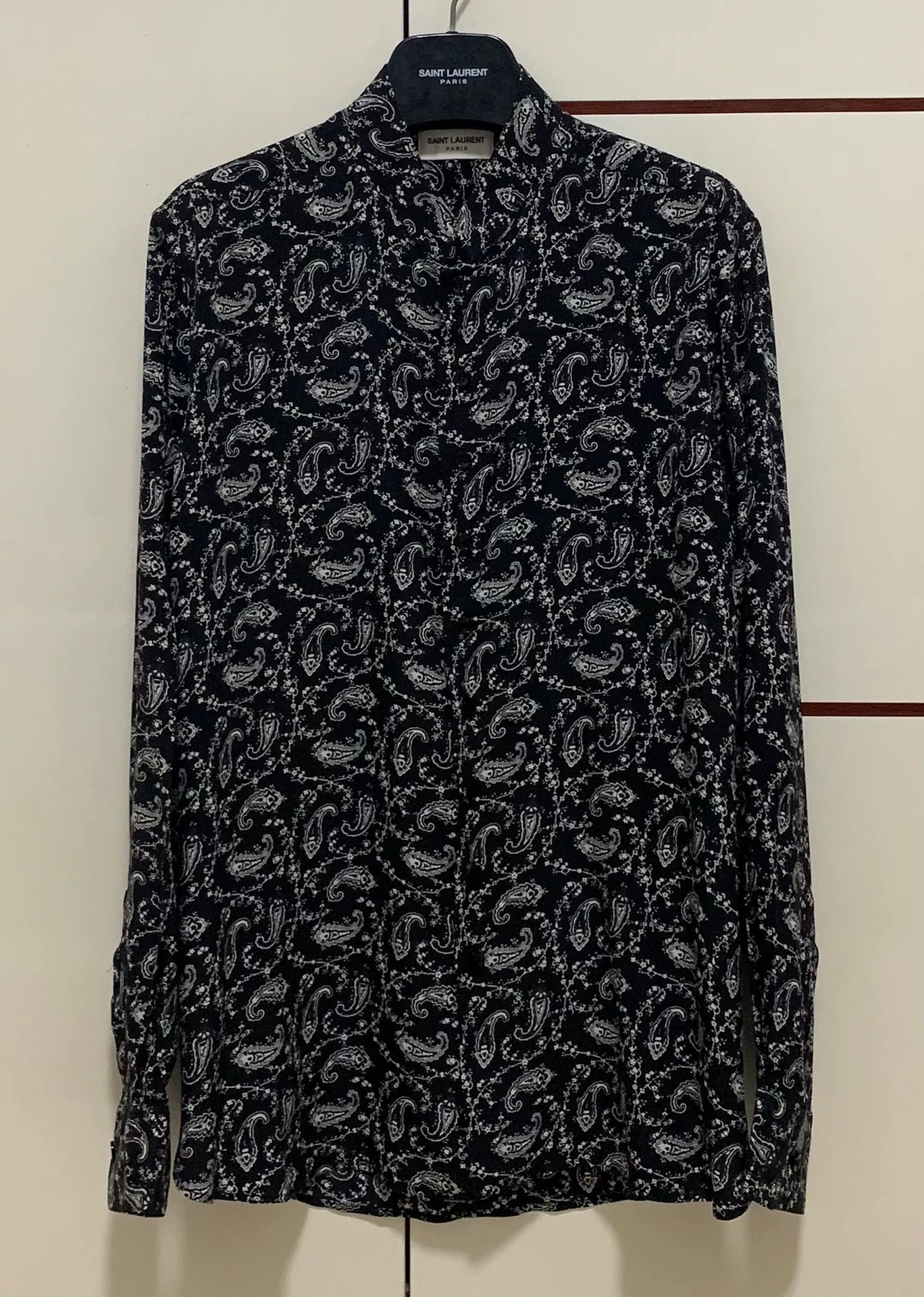 Saint Laurent 15SS Silk Black White Shirt