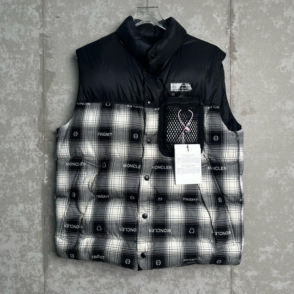 MONCLER x FRGMT Hiroshi Fujiwara Collaboration Plaid Patchwork Vest