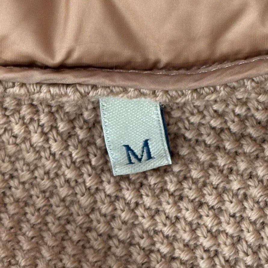 Moncler Pink Knit Wool-Panel Down Jacket