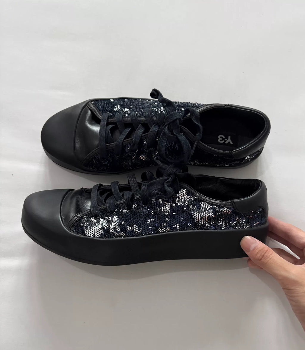 Yohji Yamamoto Sequin Leather Sneakers