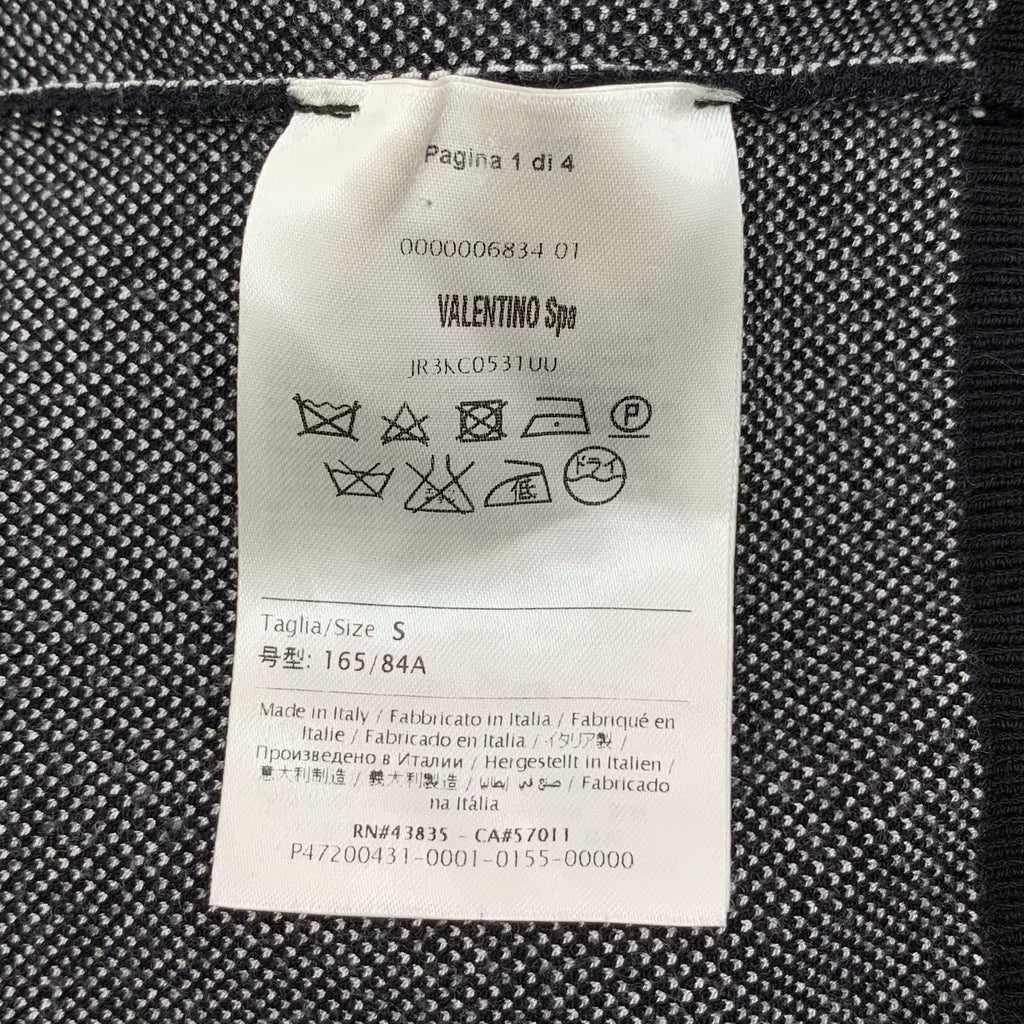 Valentino Black Wing Embroidered Crew Neck Knit Sweater