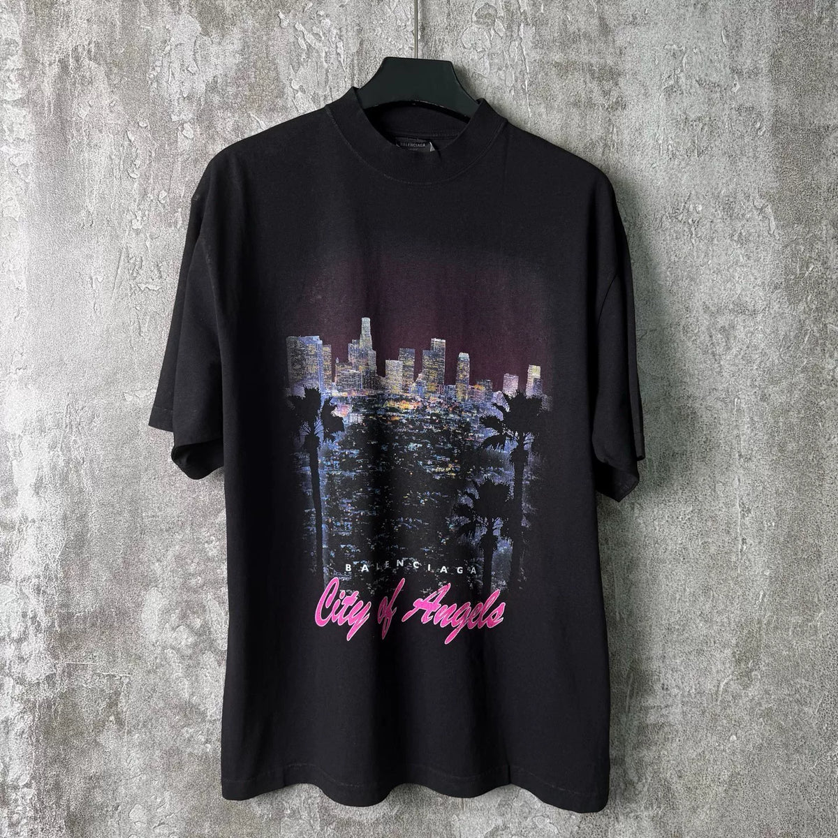 Balenciaga Los Angeles Night Scene Print Short-Sleeve T-Shirt