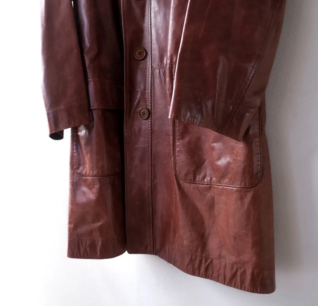 Issey Miyake AW01 Long Buffalo Leather Coat