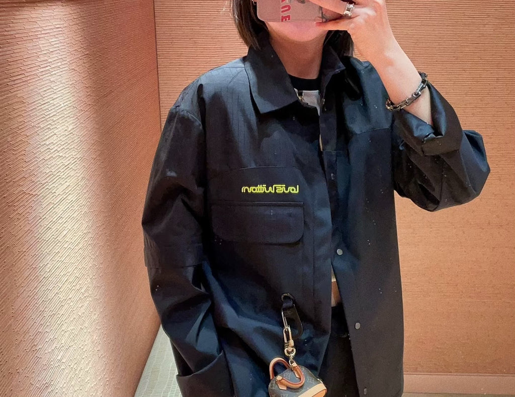 Louis Vuitton Black Tone-on-Tone Embroidered Detachable Jacket