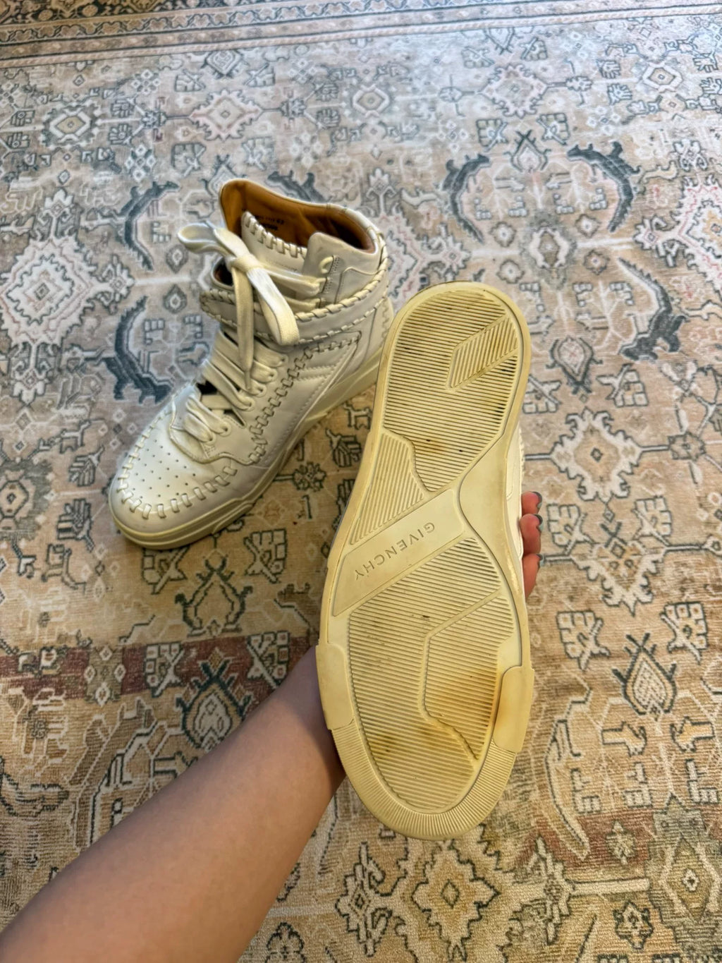 Givenchy White Strap High-Top Sneakers