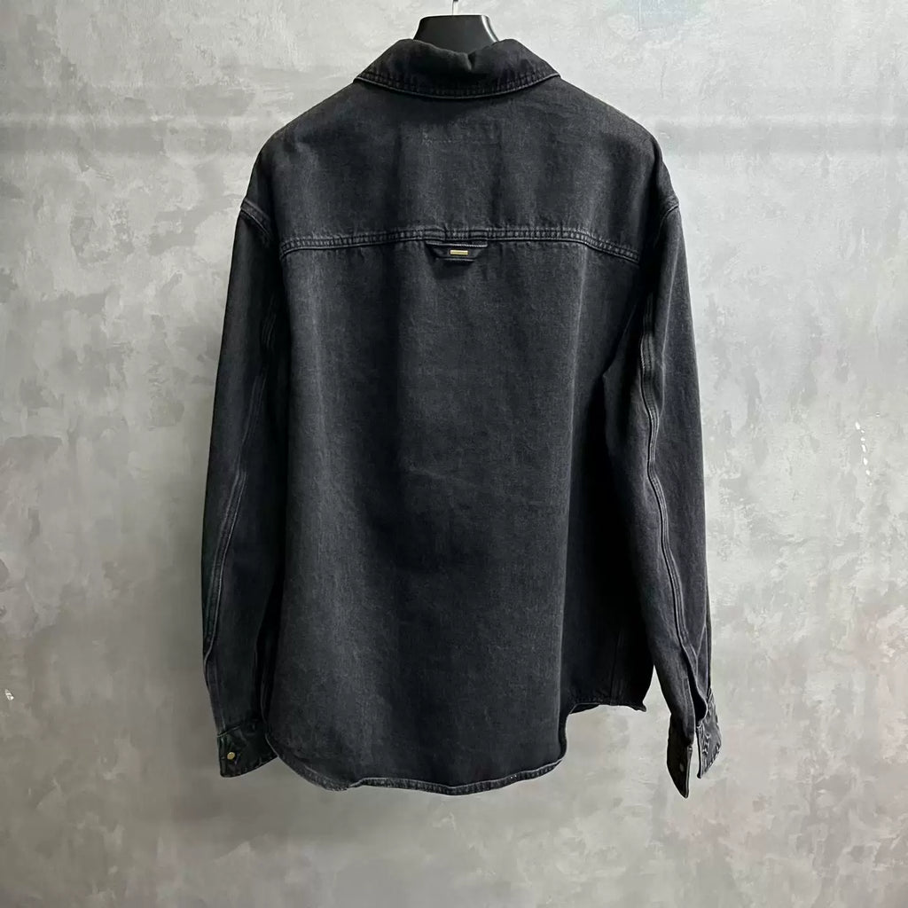 Louis Vuitton Black Logo Embossed Denim Jacket