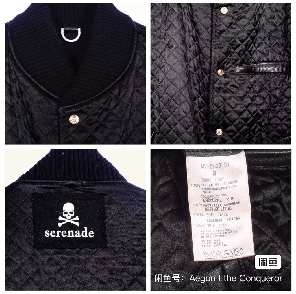 Mastermind Japan Varsity Mainline Reversible Cashmere White Skull Jacket