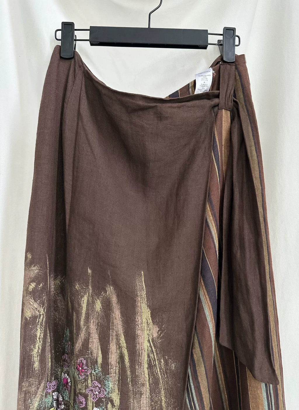 Kenzo 80s Linen Wrap-Style Wide-Leg Pants