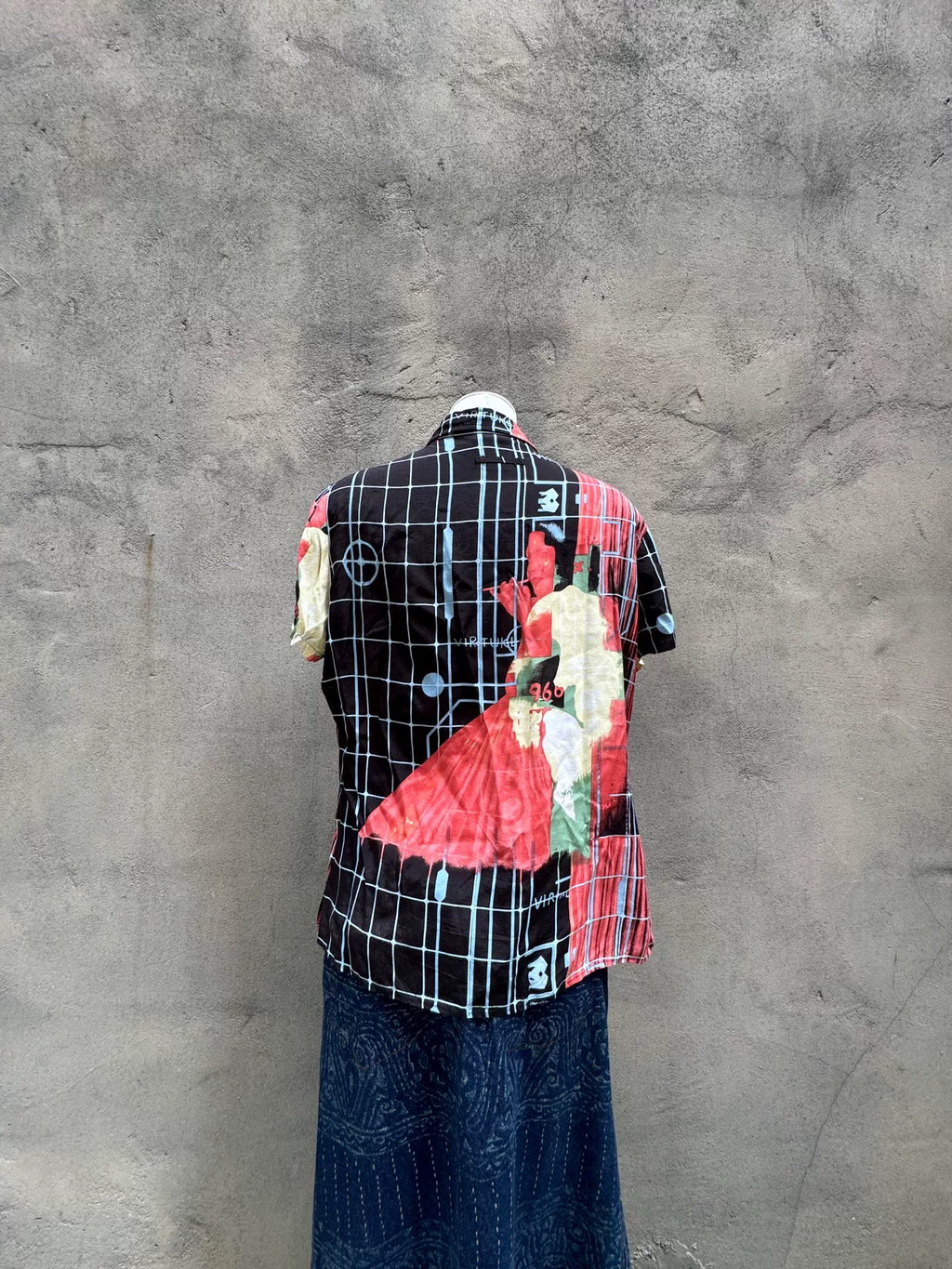 96SS Jean Paul Gaultier Psychedelic Portrait Short Sleeve Shirt