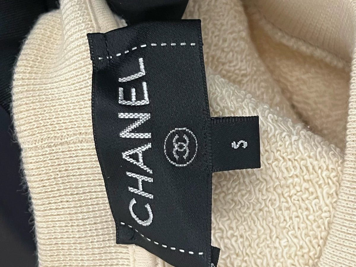 Chanel Sequin Logo Cotton Crew Neck Sweater