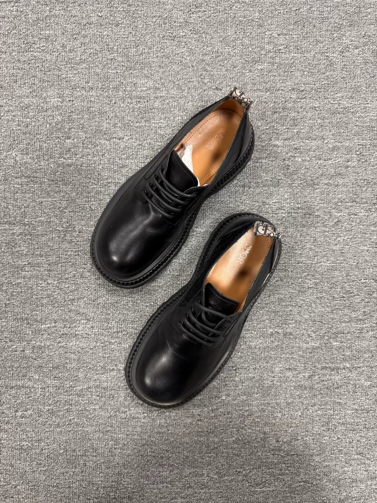 Dior Embossed Monogram Leather Derby Shoes