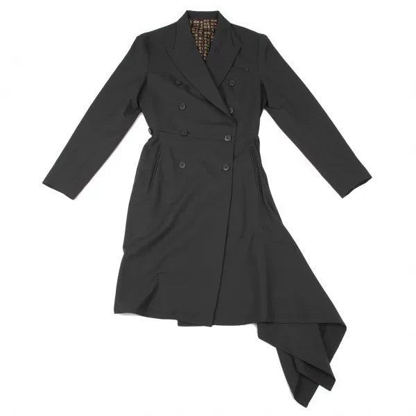 Jean Paul Gaultier Vintage Black Text Double-Breasted Coat
