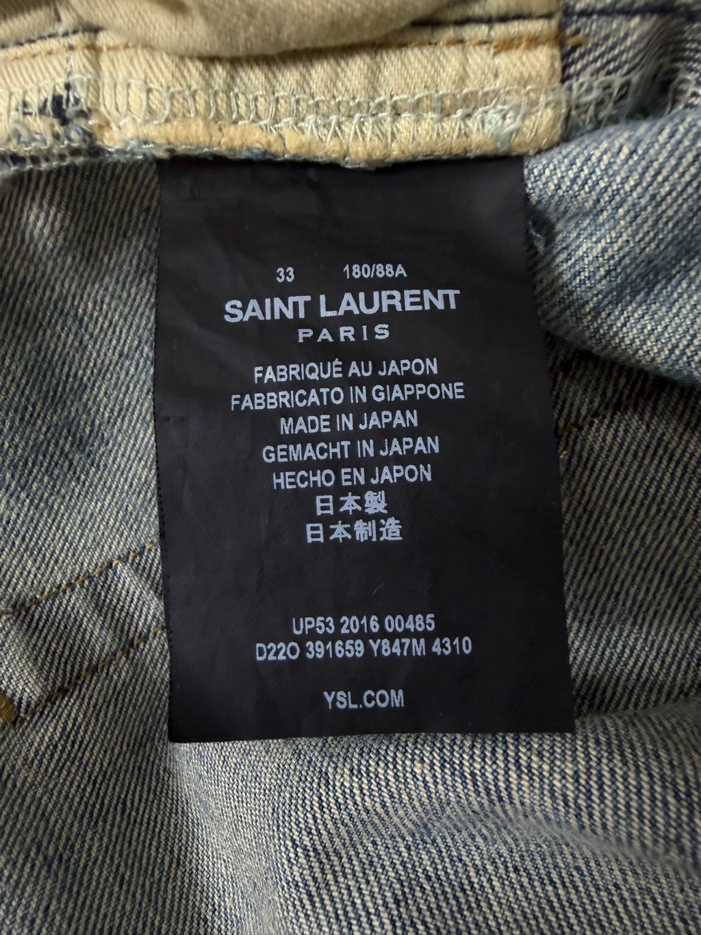 Saint Laurent Slp16fwd02 Blue Distressed Jeans