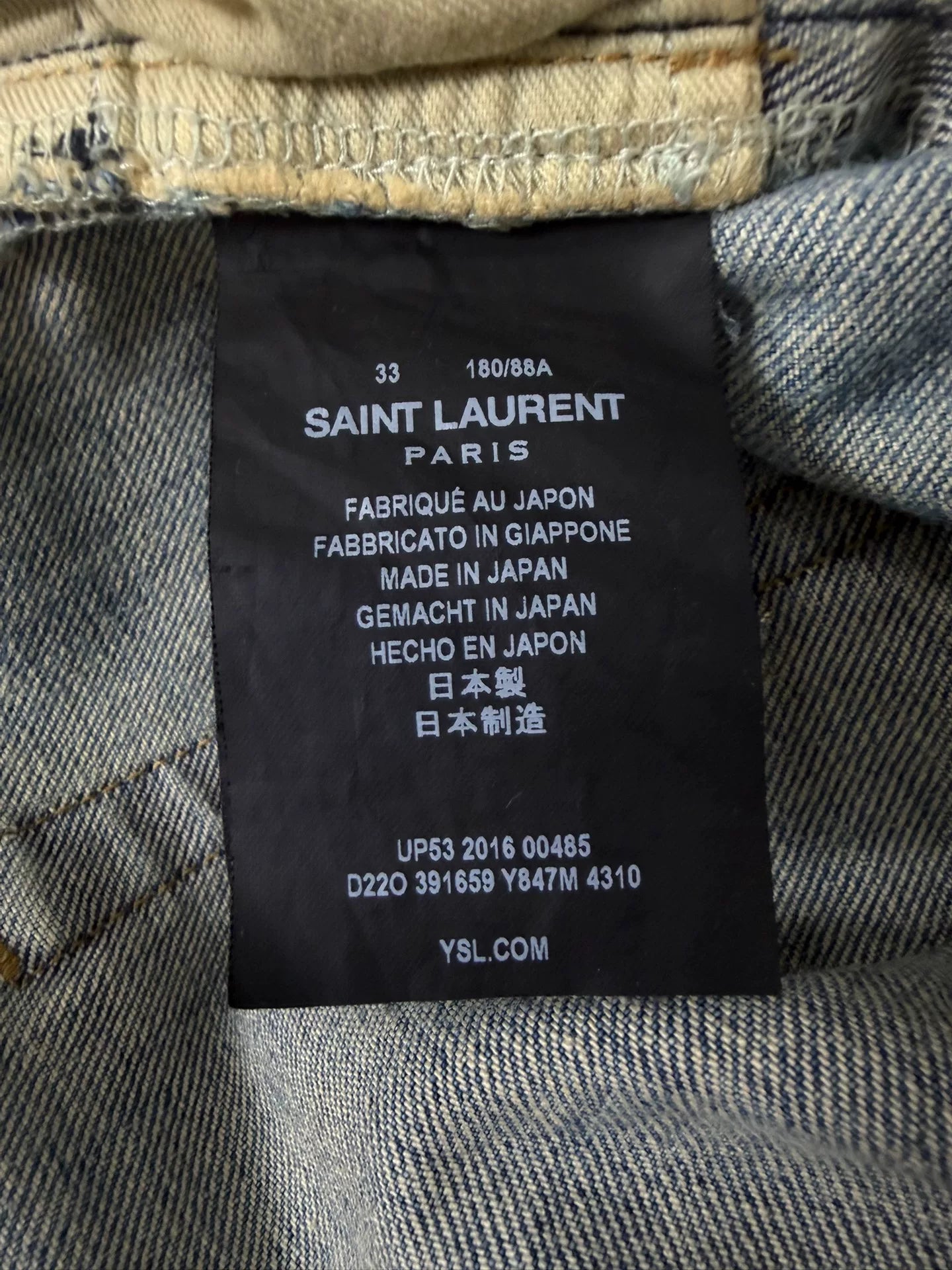 Saint Laurent Slp16fwd02 Blue Distressed Jeans