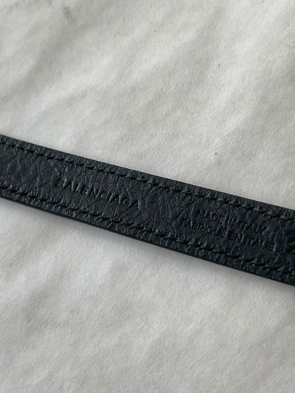 Balenciaga Black Gold Riveted Leather Bracelet