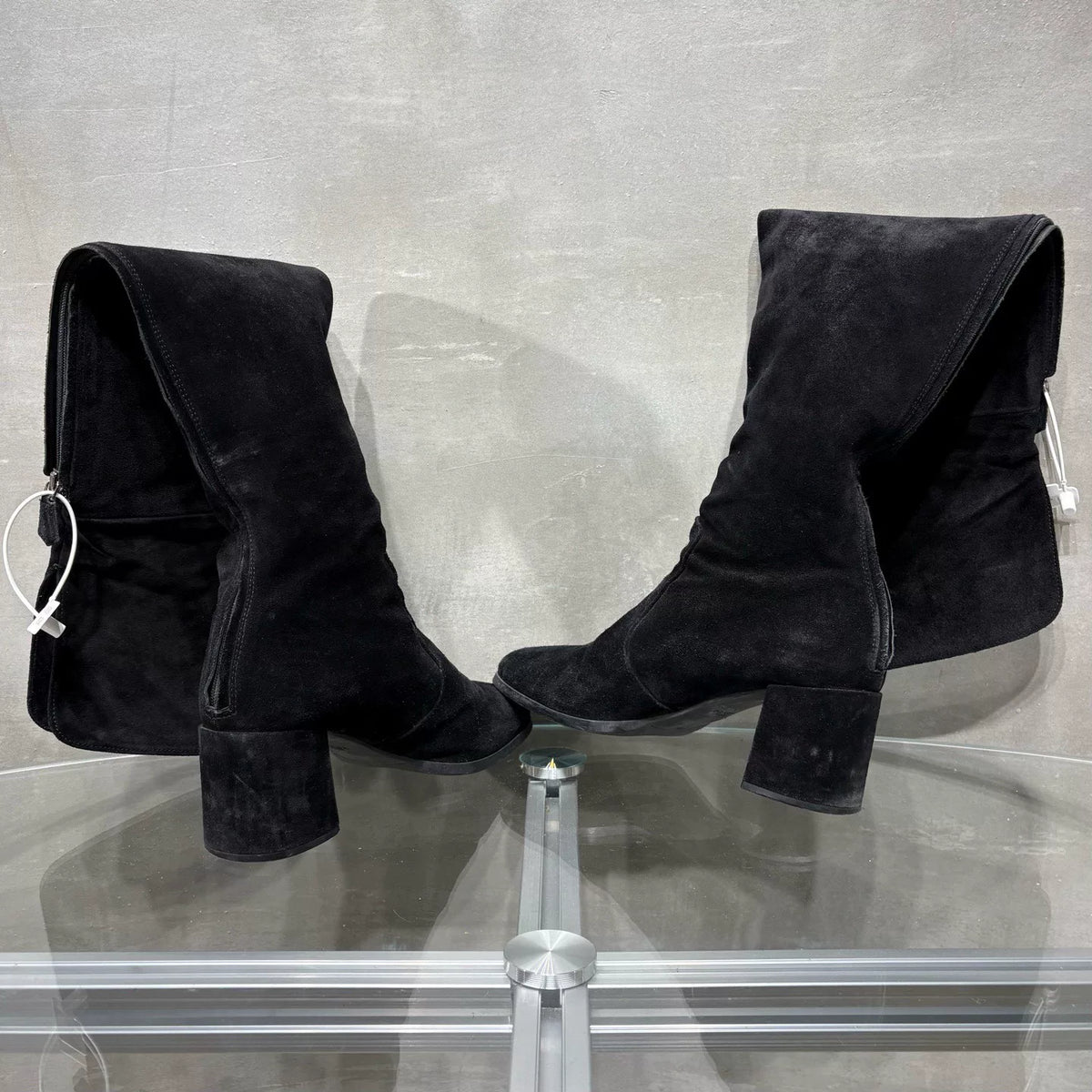 Prada black high-heel long boots