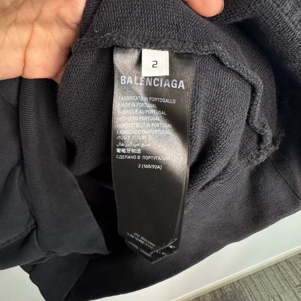 Balenciaga Paris Hooded Long Sleeve Hoodie - Devines
